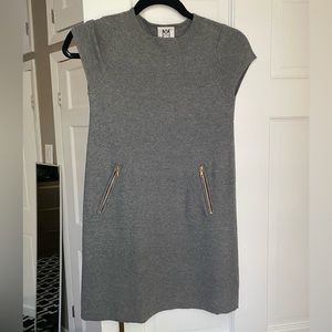 MILLY minis size 10 girls grey dress. Shirt sleeve with good zippers in front